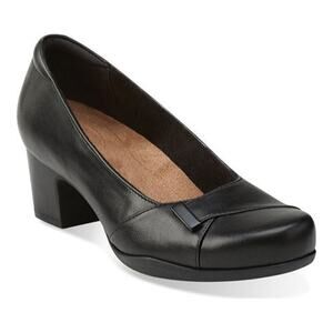 NWT Clarks Women's Rosalyn Belle, Black Leather, 11 M US